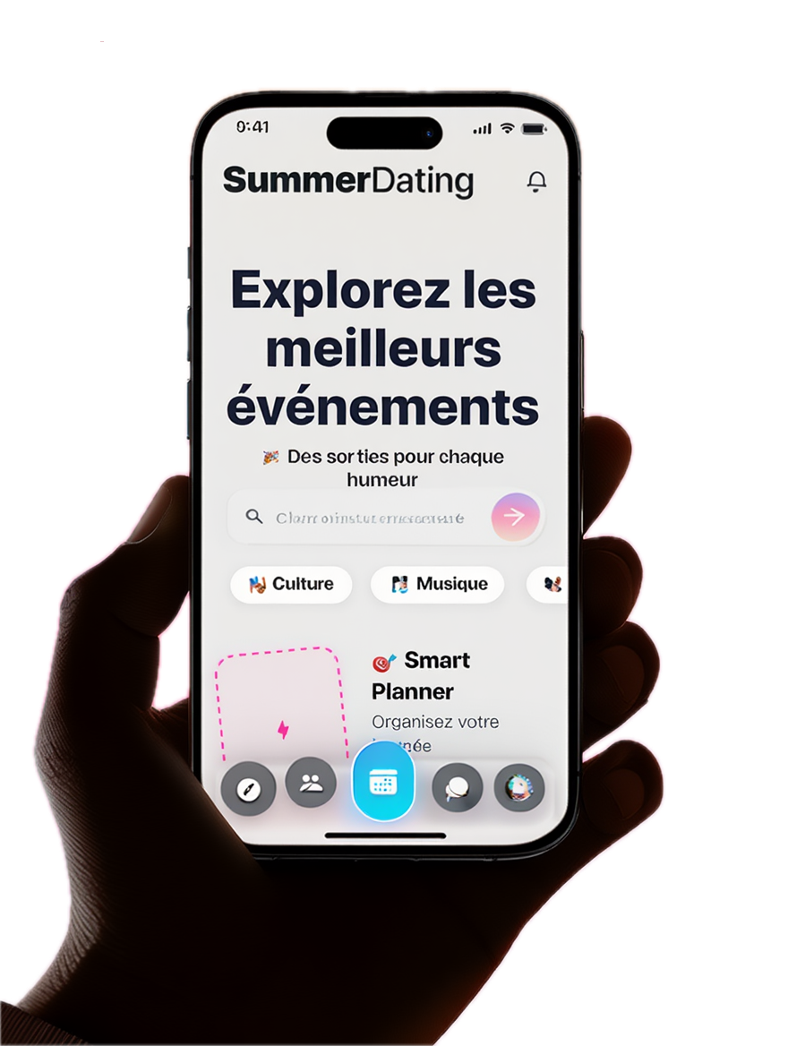 Application SummerDating sur un téléphone