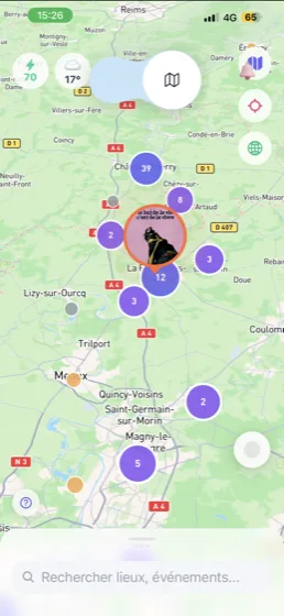 Carte avec lieux autour de toi